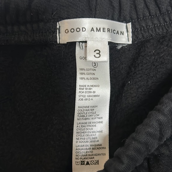 Good American Boyfriend fit black white libra sweatpants streetwear large new - Picture 7 of 7